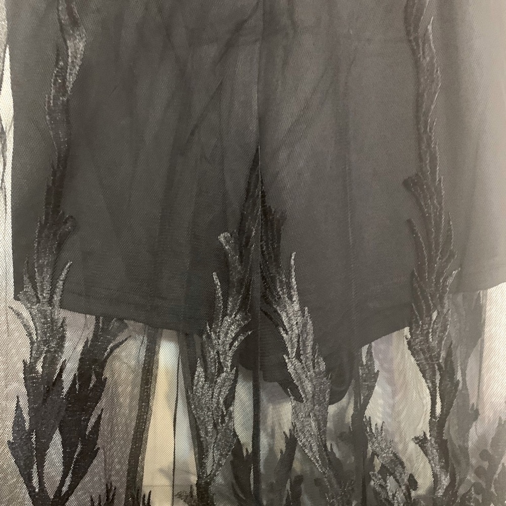 ❌DONATED❌Black Bustier With Lace Mesh Overlay Maxi Shorts Romper - Picture 13 of 17